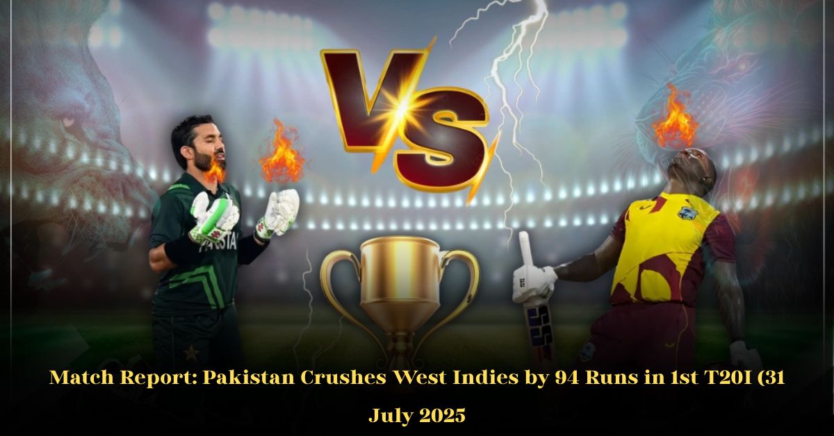 Pakistan Demolishes West Indies By 94 Runs In 1st T20I To Kick Off Tour In Style (July 31, 2025)